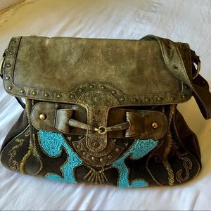 Christiana Beaded leather Bag